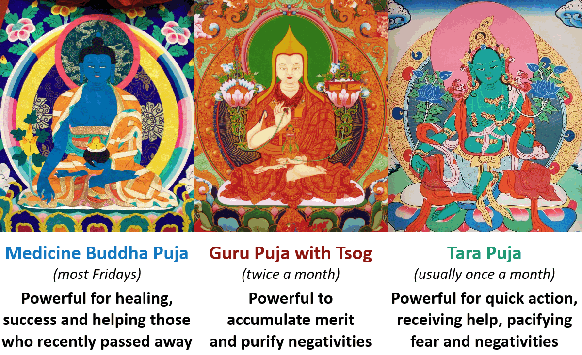 Medicine Buddha Puja, Guru Puja with Tsog and Tara Puja